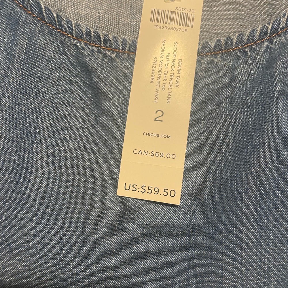 Chicos Denim Tank - NWT